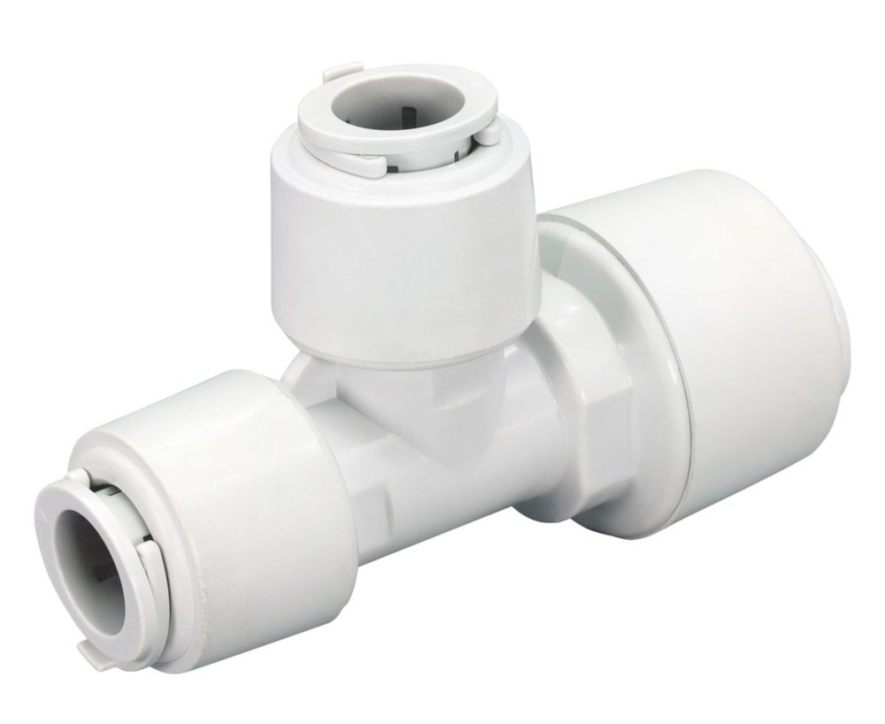 Image of FloPlast FloFit+ Plastic Push-Fit Reducing Tee 22mm x 15mm x 15mm 