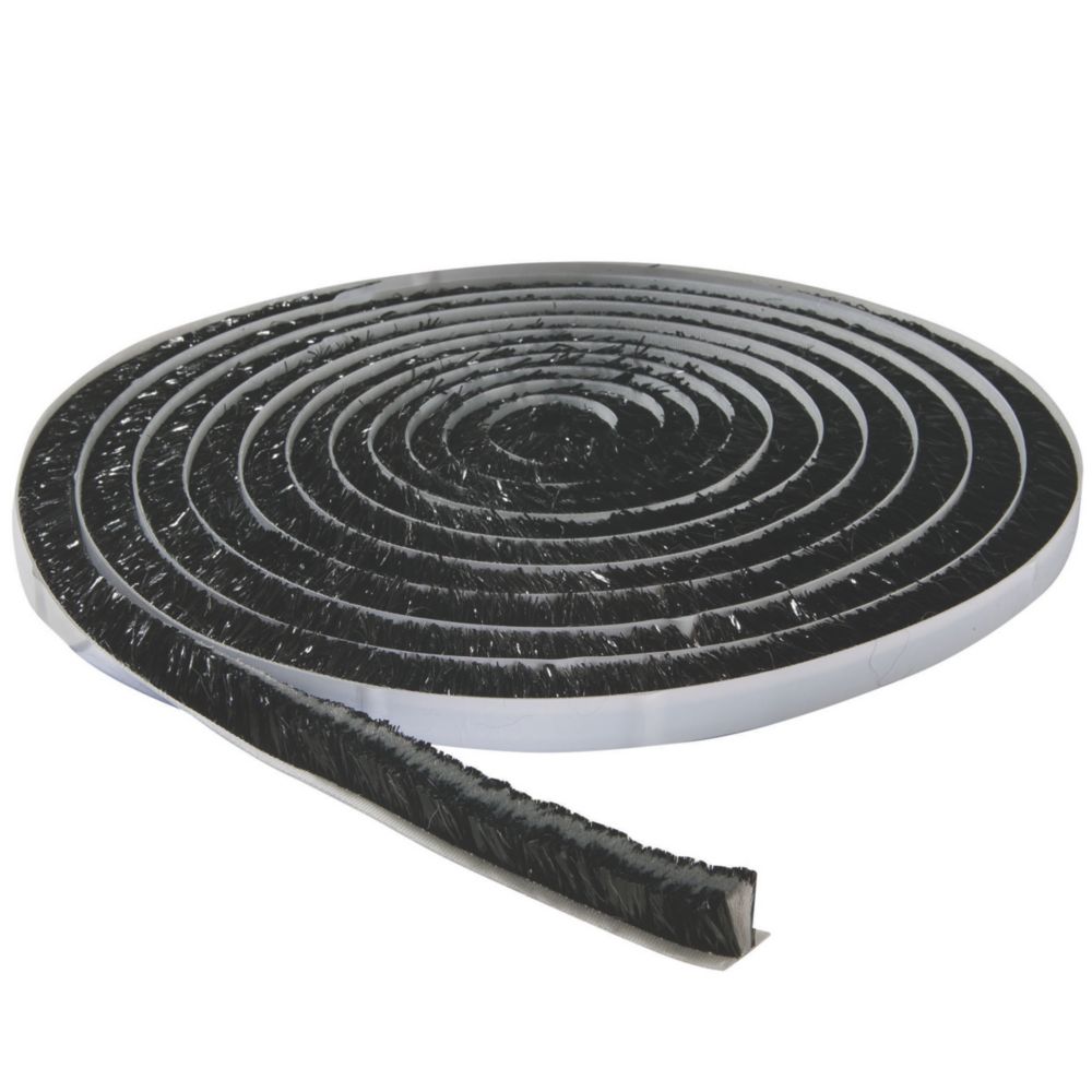 Image of Stormguard Brush Pile Extra Thick Weatherstrip Black/Grey 7m 