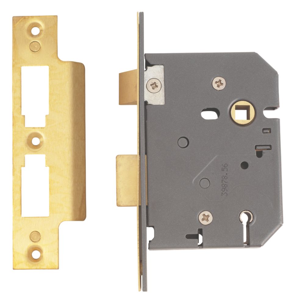 Image of Yale 5 Lever Polished Brass 5-Lever Mortice Sashlock 76mm Case - 57mm Backset 