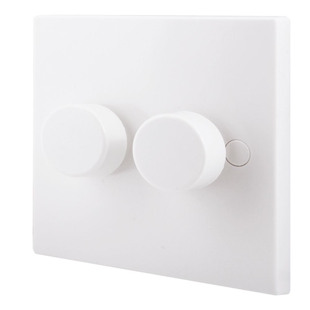 Image of British General 900 Series 2-Gang 2-Way LED Dimmer Switch White 