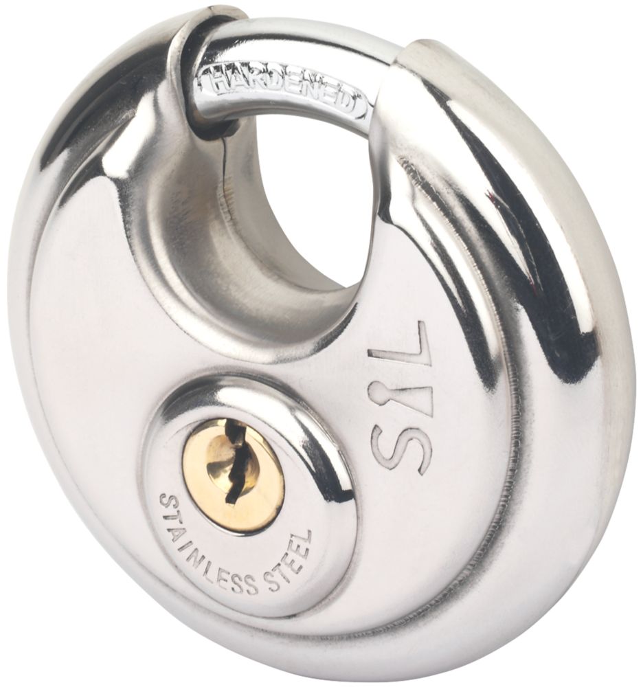 Image of Smith & Locke Stainless Steel Waterproof Disc Padlock 70mm 