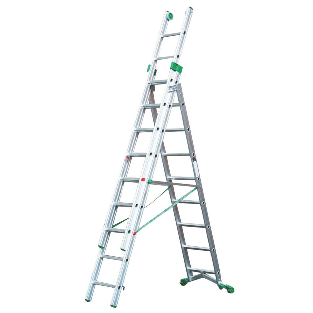 Image of TB Davies Heavy-Duty 3-Section 4-Way Aluminium Combination Ladder 6.25m 