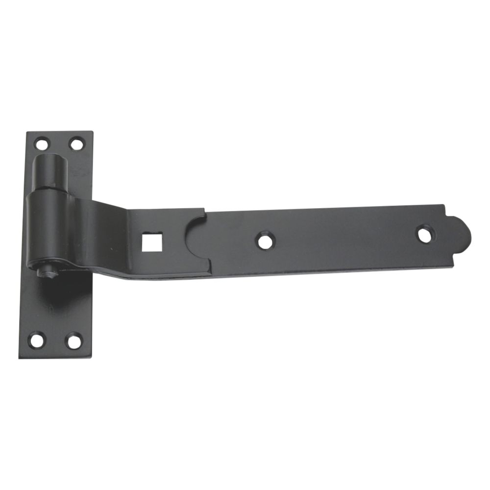Image of Smith & Locke Black Powder-Coated Gate Hinge Cranked Hook & Band 40mm x 250mm x 133mm 