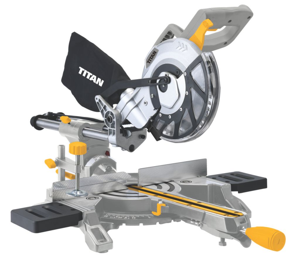 Image of Titan TTB794MSW 210mm Electric Single-Bevel Sliding Mitre Saw 240V 