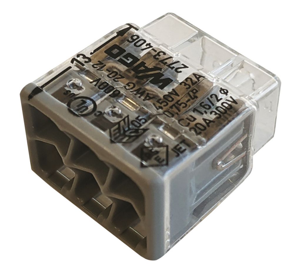 Image of Wago 2773 Series 32A 6-Way Push-Wire Connector 50 Pack 