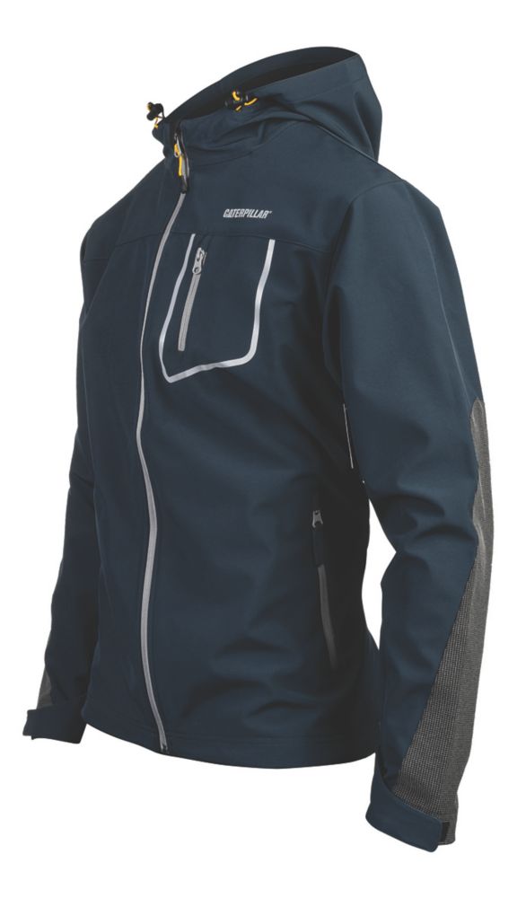 Image of CAT Capstone Hooded Soft Shell Jacket Marine Small 36-38" Chest 