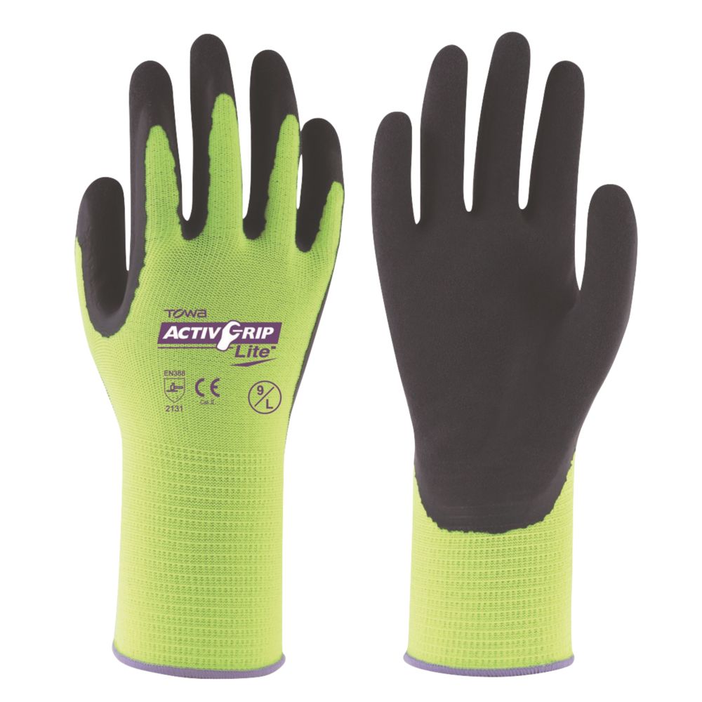 Image of Towa ActivGrip Lite Gloves Black / Yellow Large 