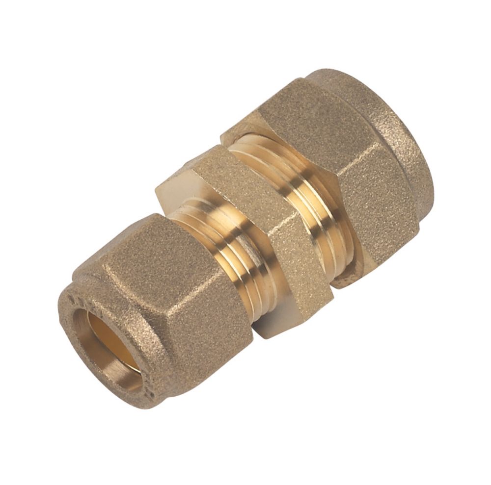 Image of Flomasta Brass Compression Reducing Coupler 15mm x 12mm 