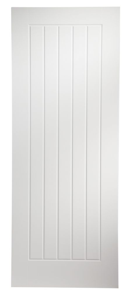 Image of Jeld-Wen Newark Primed White Wooden Cottage Internal Fire Door 1981mm x 762mm 