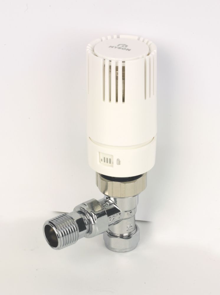 Image of Myson TRV215AC White Angled Thermostatic TRV 15mm x 1/2" 