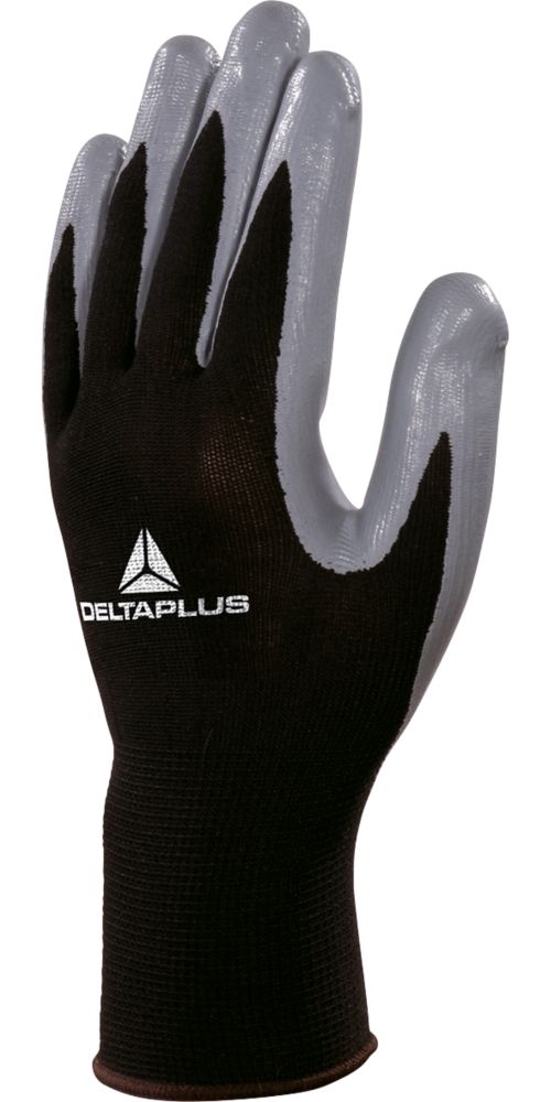 Image of Delta Plus VE712GR Nitrile-Coated Palm Gloves Grey X Large 