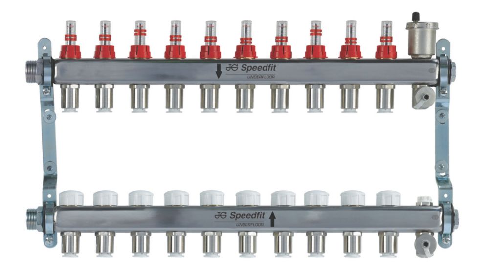 Image of JG Speedfit 10 Port Manifold Set Chrome 