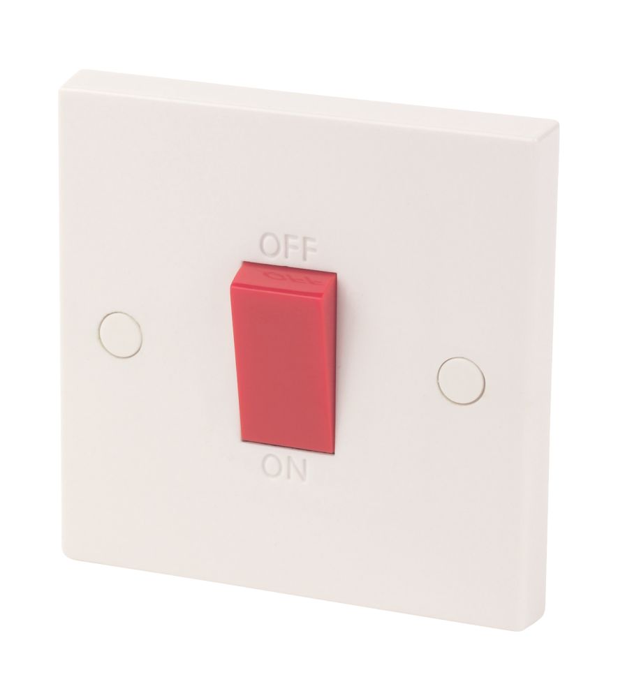 Image of 45A 1-Gang DP Cooker Switch White 