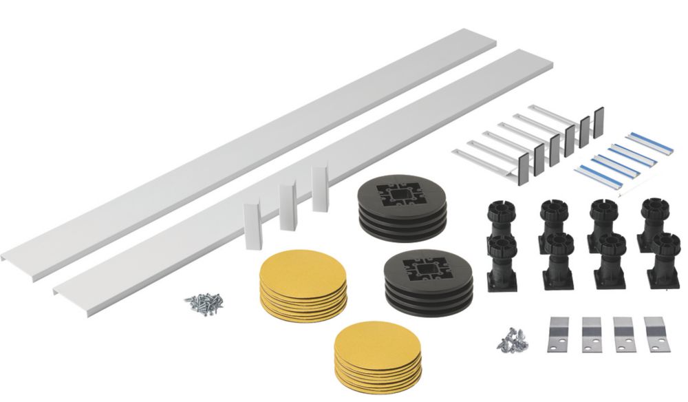 Image of Square Shower Tray Plinth & Leg Set White 1200mm 