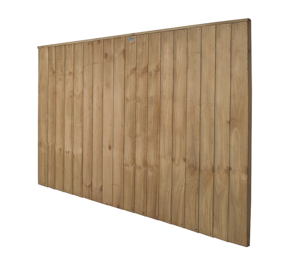 Image of Forest Vertical Board Closeboard Garden Fencing Panel Natural Timber 6' x 4' Pack of 4 
