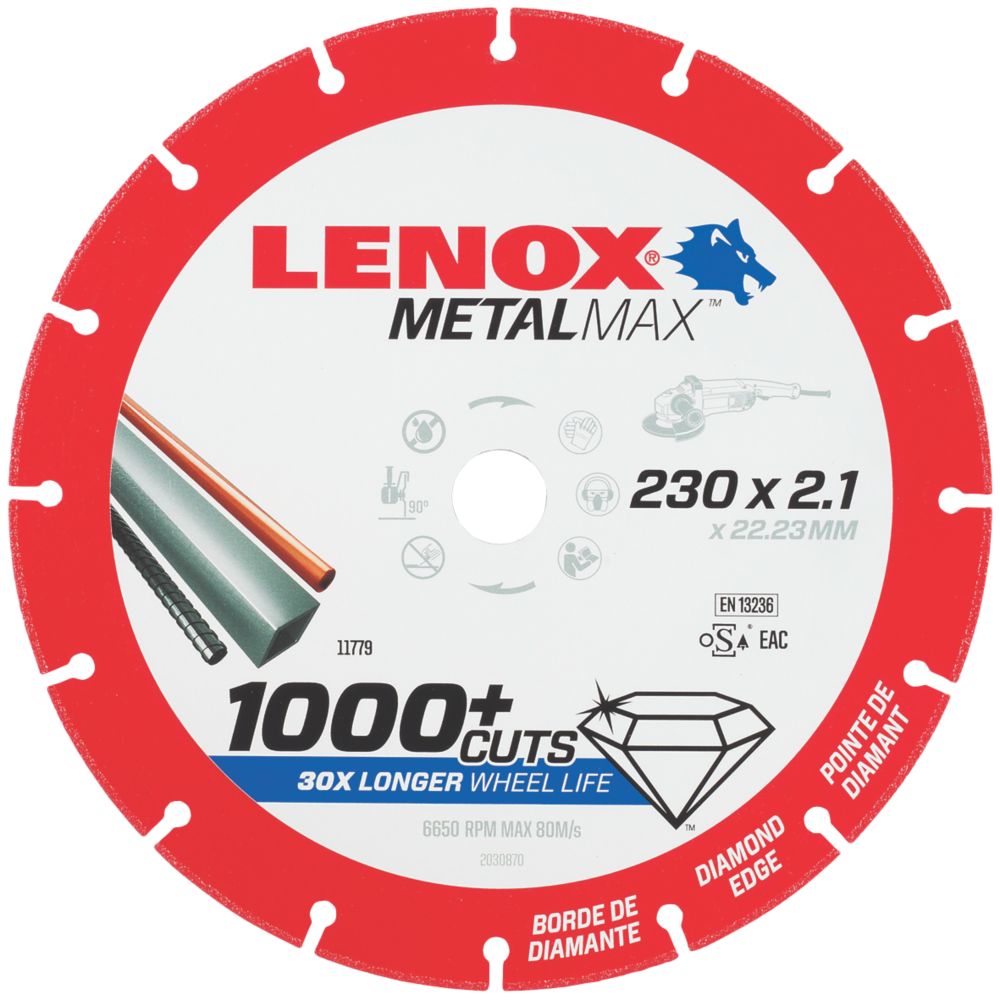 Image of Lenox Metalmax Metal Diamond Cutting Disc 230mm x 22.2mm 