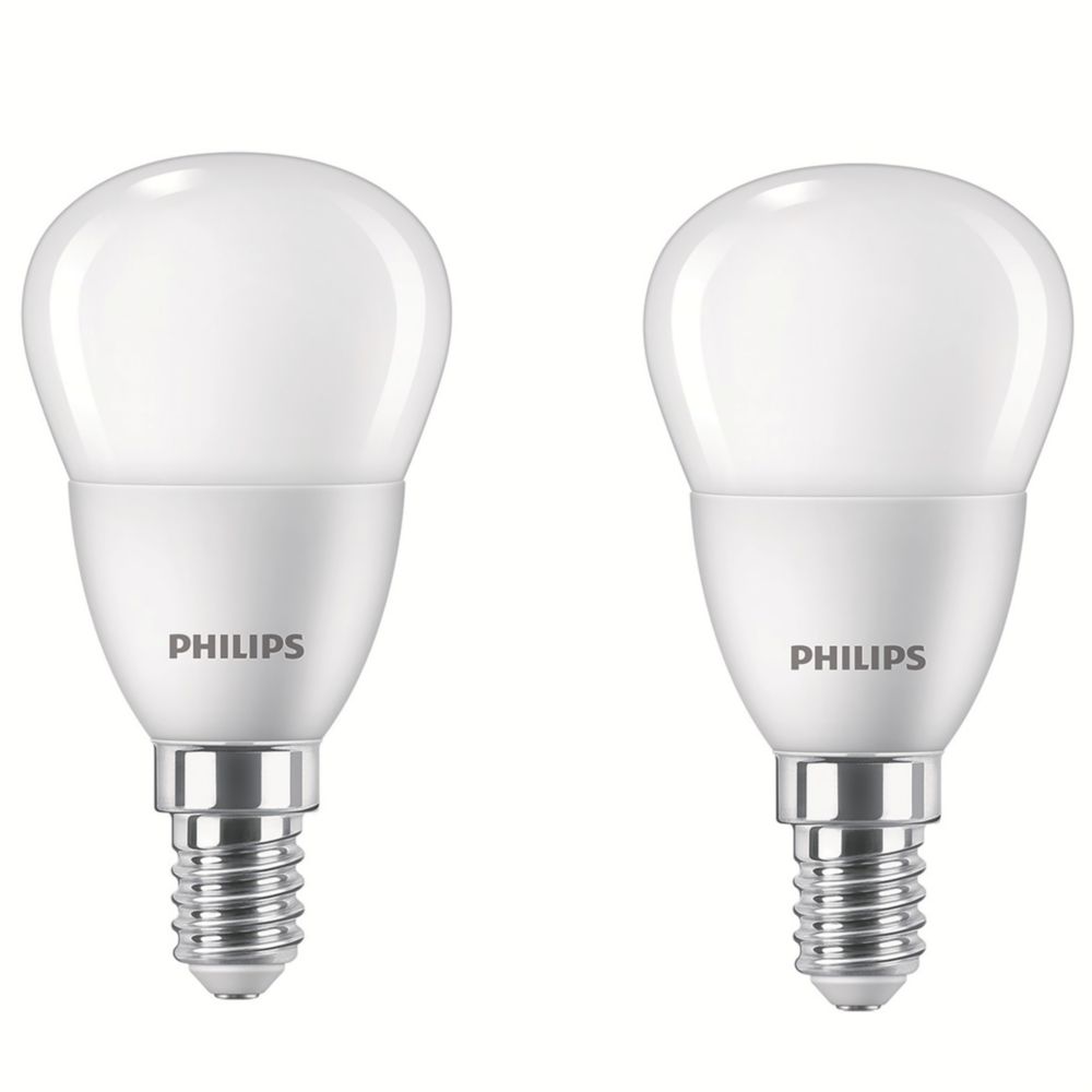 Image of Philips 929001157863 SES Candle LED Light Bulb 470lm 5.5W 2 Pack 