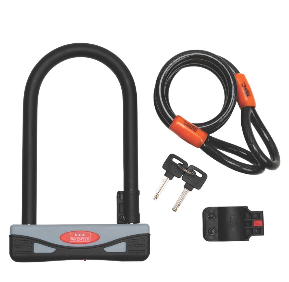 Image of Burg-Wachter Steel Bike Security Lock & Cable Kit 1.2m x 12mm 