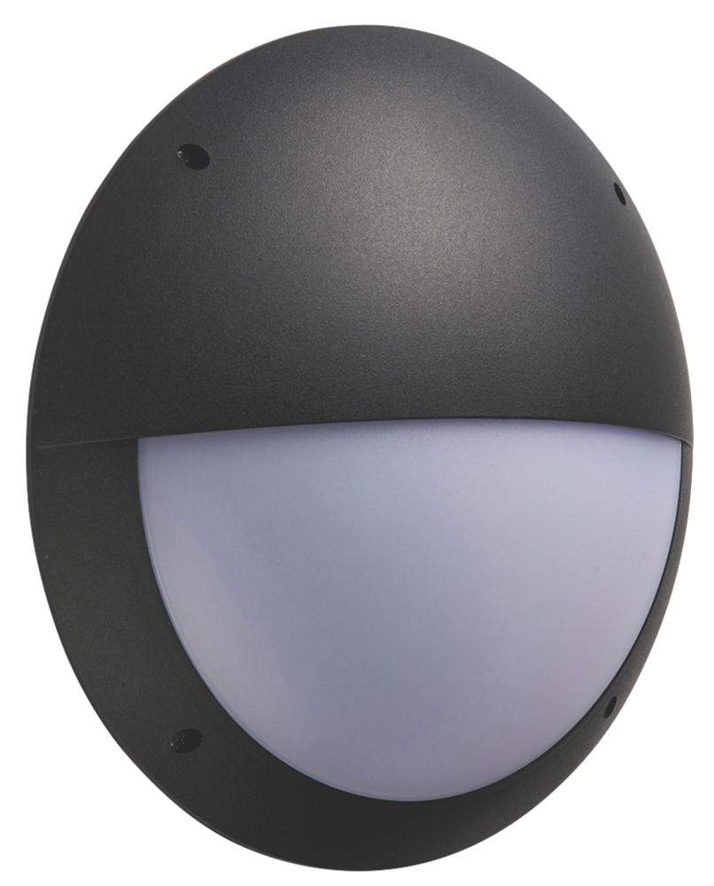Image of Outdoor Round LED Bulkhead Matt Black 12W 1000lm 