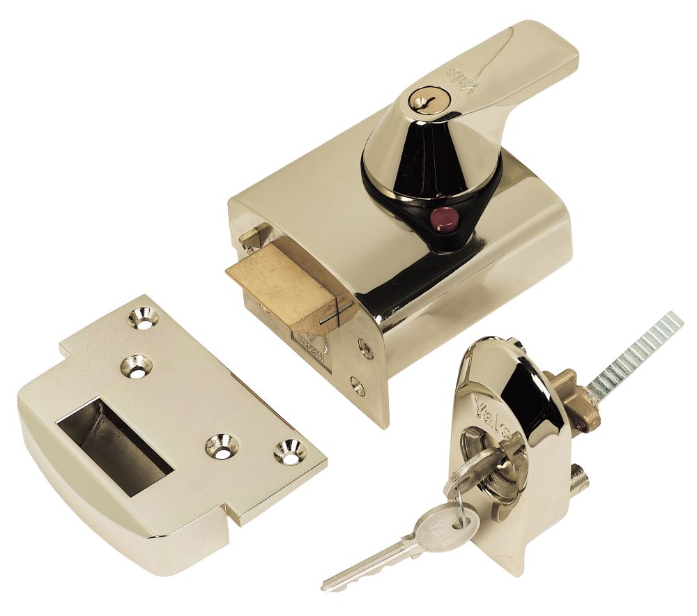 Image of Yale BS Night Latch Polished Brass 60mm 
