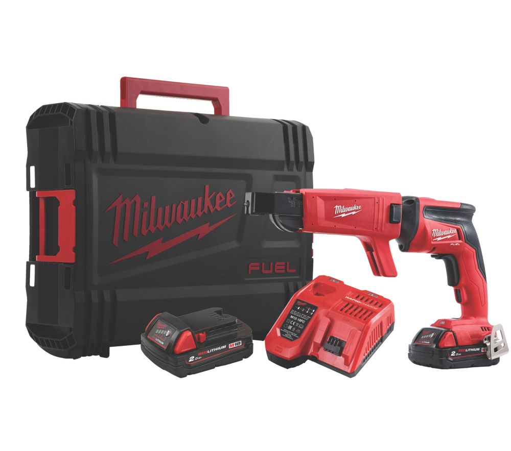 Image of Milwaukee M18FSGC-202X FUEL 18V 2 x 2.0Ah Li-Ion RedLithium Brushless Cordless Drywall Screwdriver with Attachment 