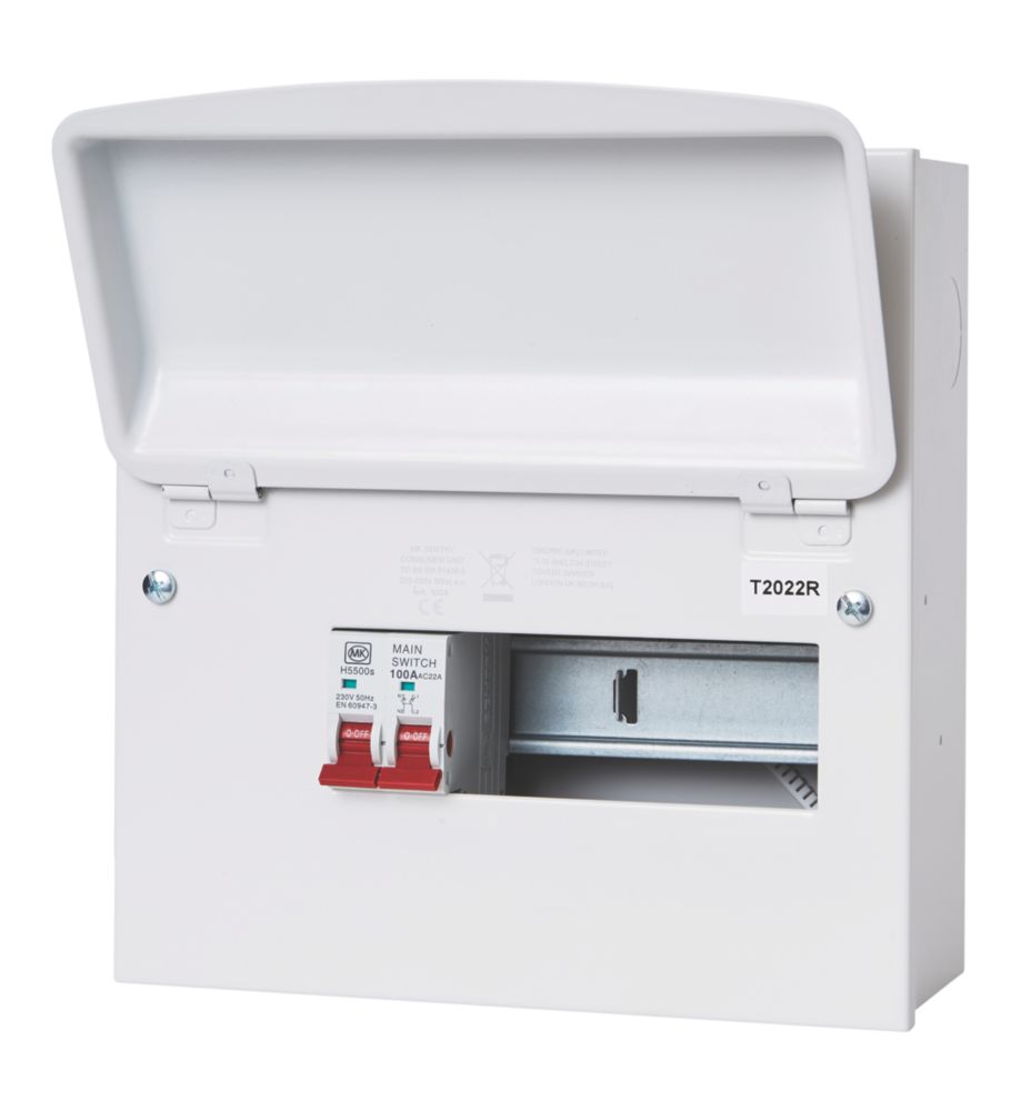 Image of MK Sentry 8-Module 6-Way Part-Populated Main Switch Consumer Unit 