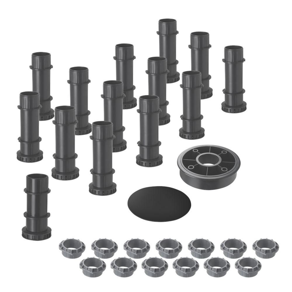 Image of Mira Flight Level Tray Riser Leg Set Black / Grey 49mm 14 Pieces 
