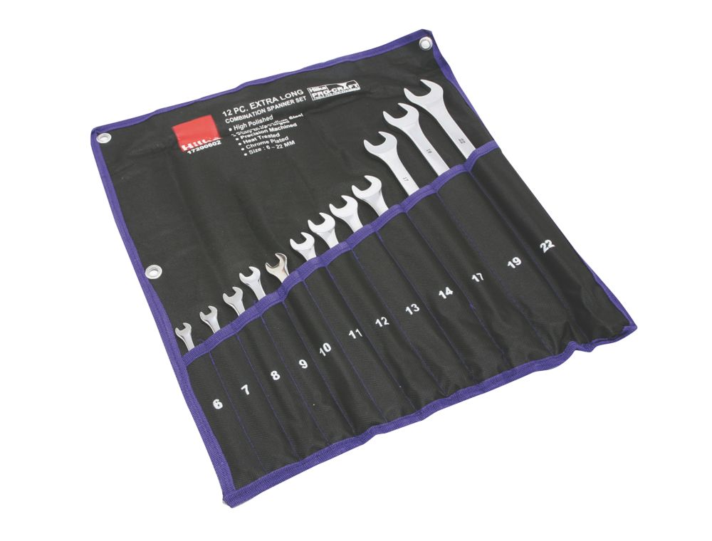 Image of Hilka Pro-Craft 17200602 Combination Metric Extra Long Combination Spanner Set 12 Pcs 