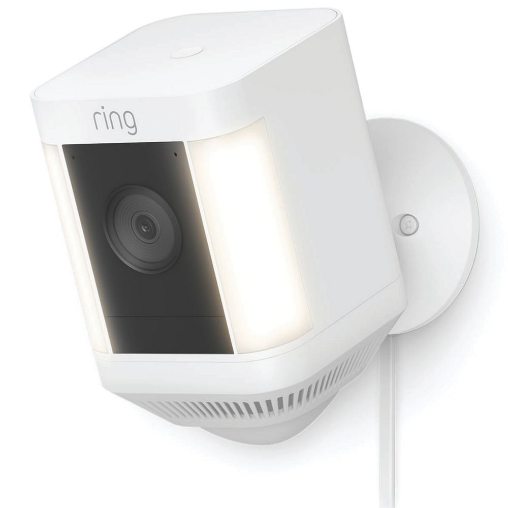 Image of Ring Spotlight Cam Plus White Wireless 1080p Outdoor Smart Camera with Spotlight with PIR Sensor 