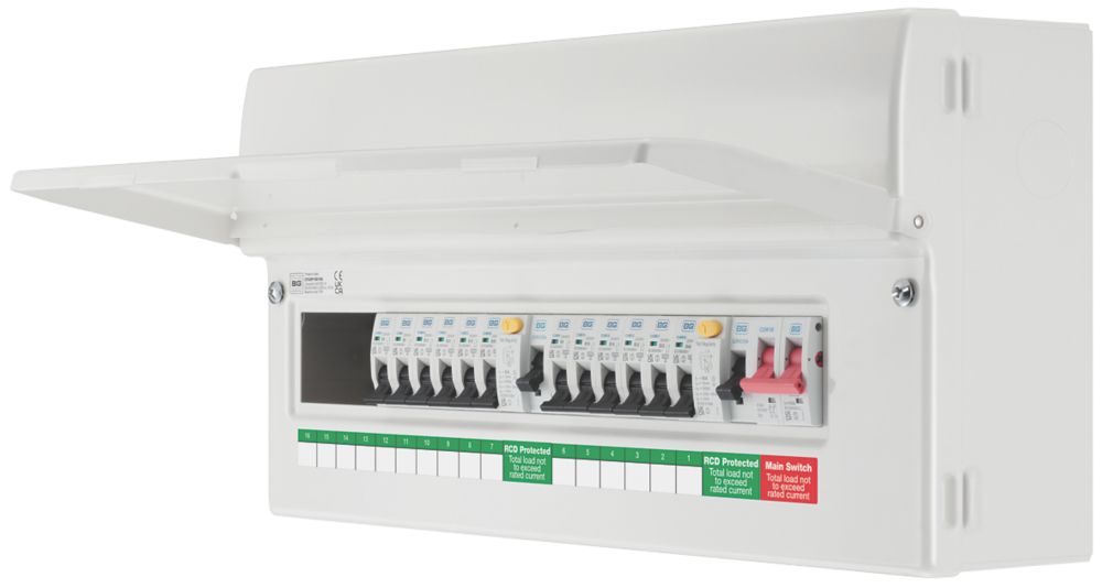 Image of British General FORTRESS 22-Module 16-Way Populated High Integrity Dual RCD Consumer Unit 
