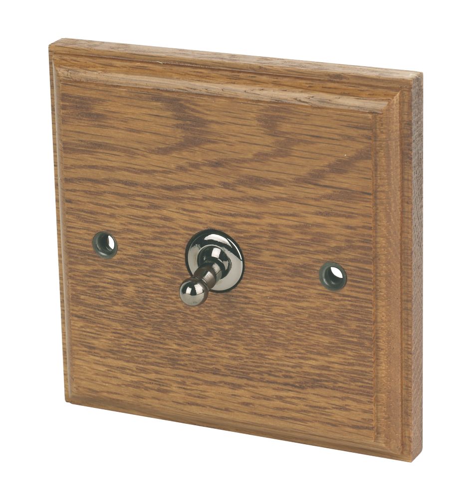 Image of Varilight 10AX 1-Gang 2-Way Toggle Switch Medium Oak 