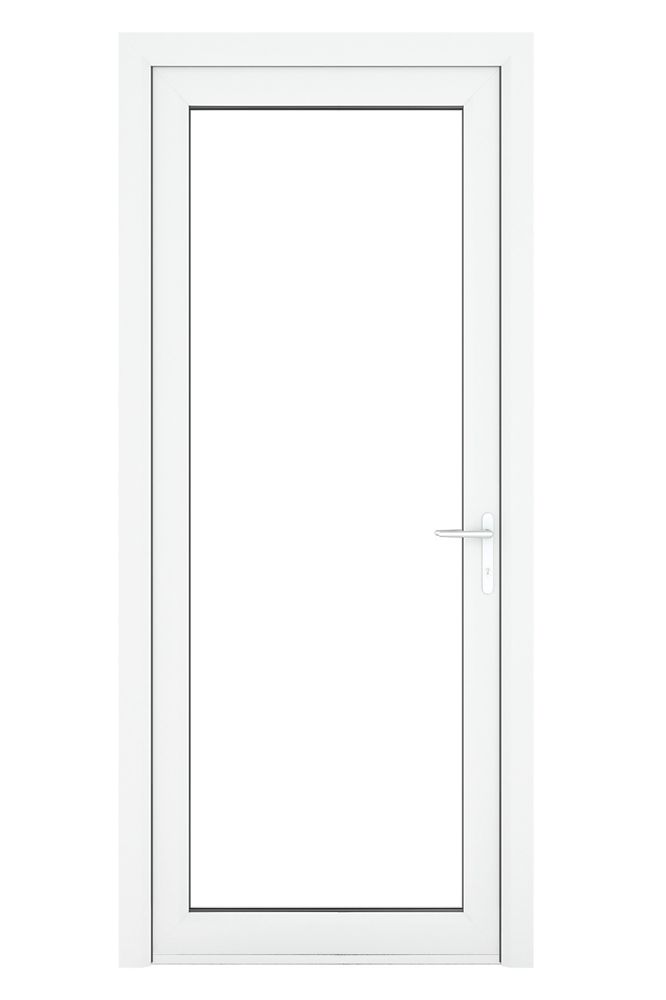 Image of Crystal Fully Glazed 1-Clear Light Left-Hand Opening White uPVC Back Door 2090mm x 920mm 