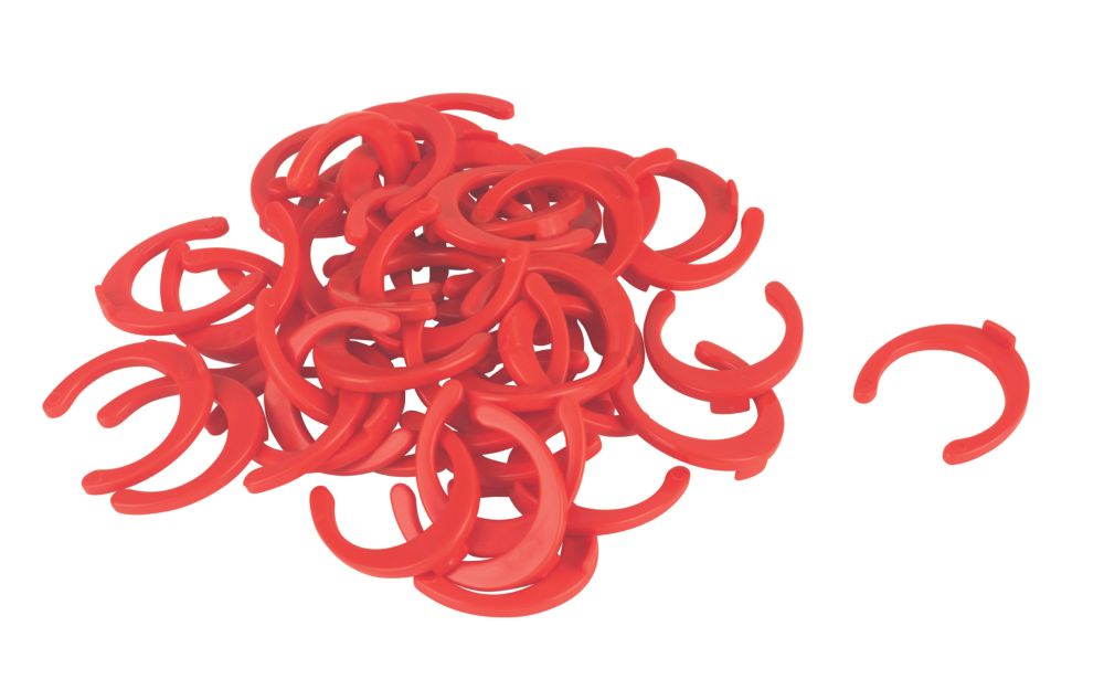 Image of FloPlast FloFit+ Collet Clips Red 15mm 50 Pack 