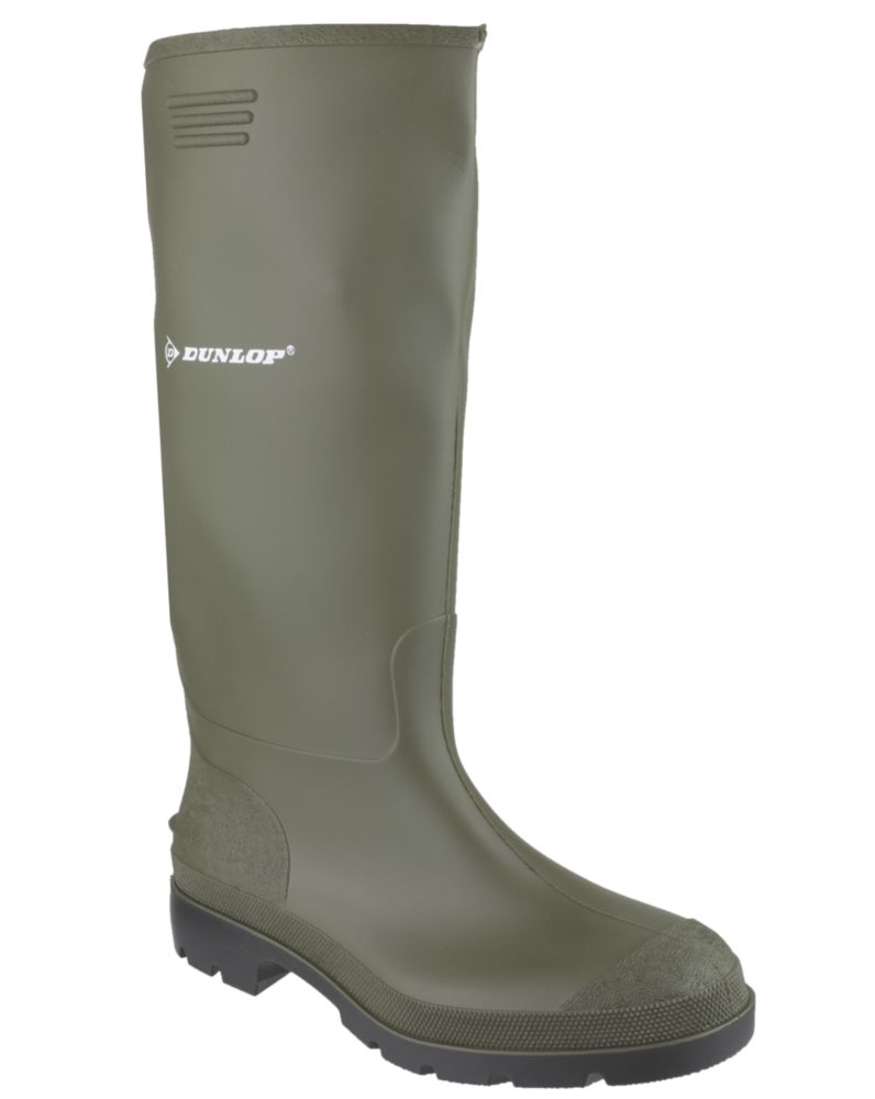 Image of Dunlop Pricemaster 380VP Metal Free Non Safety Wellies Green Size 5 