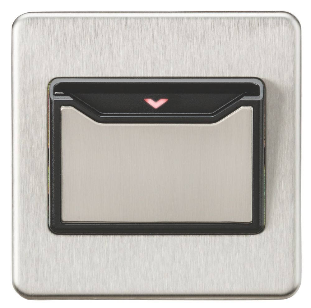 Image of Knightsbridge 32A Key Card Switch Brushed Chrome 