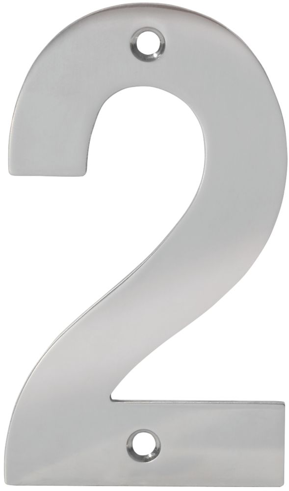 Image of Eclipse Door Numeral 2 Polished Stainless Steel 100mm 