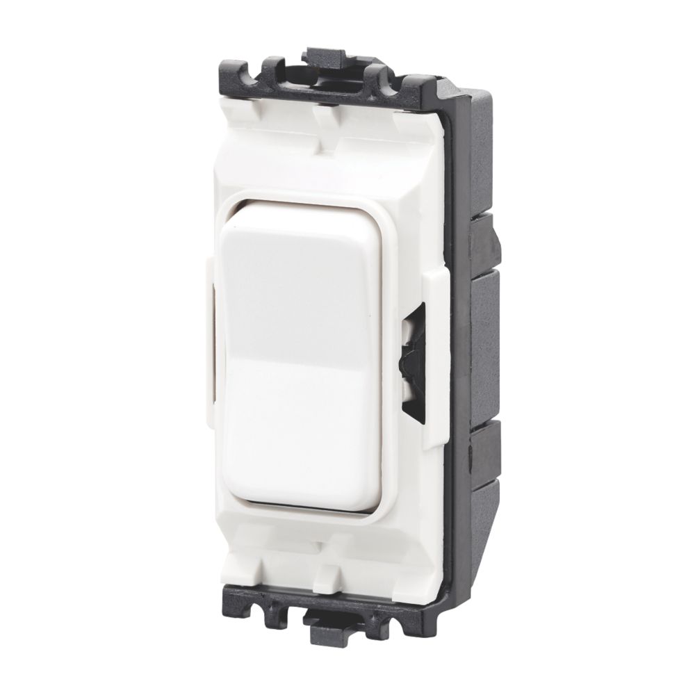 Image of MK Grid Plus 20A 2-Way Grid Light Switch White with Colour-Matched Inserts 