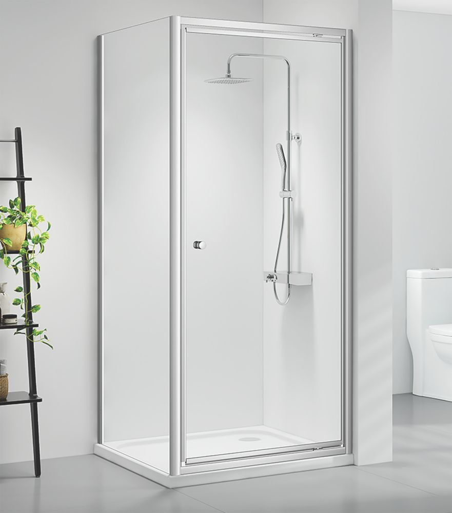 Image of Triton Neo Six Framed Square Pivot Door Shower Enclosure Reversible Chrome 800mm x 800mm x 1950mm 