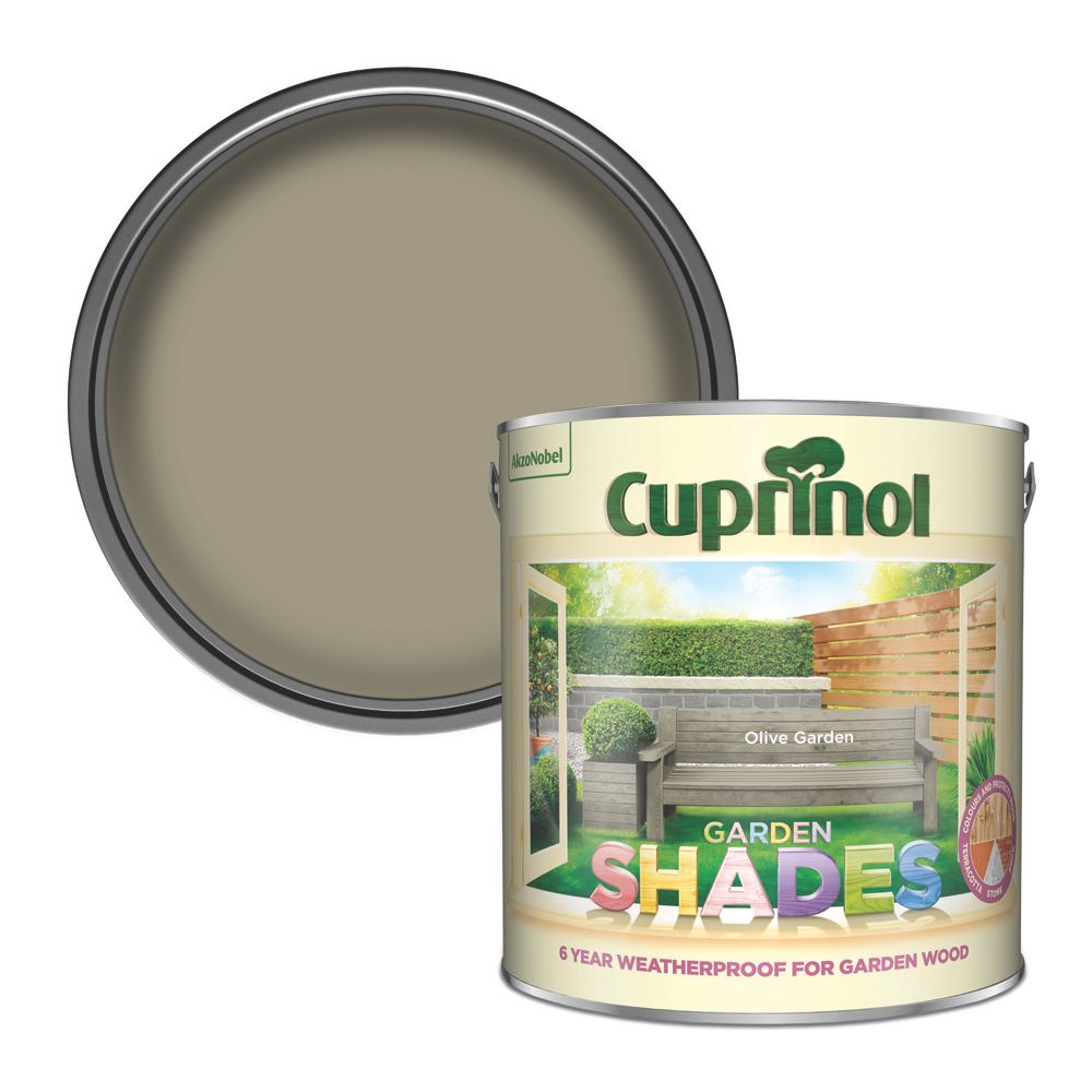 Image of Cuprinol Garden Shades Wood Paint Matt Olive Garden 2.5Ltr 