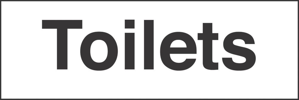 Image of "Toilets" Sign 100mm x 300mm 