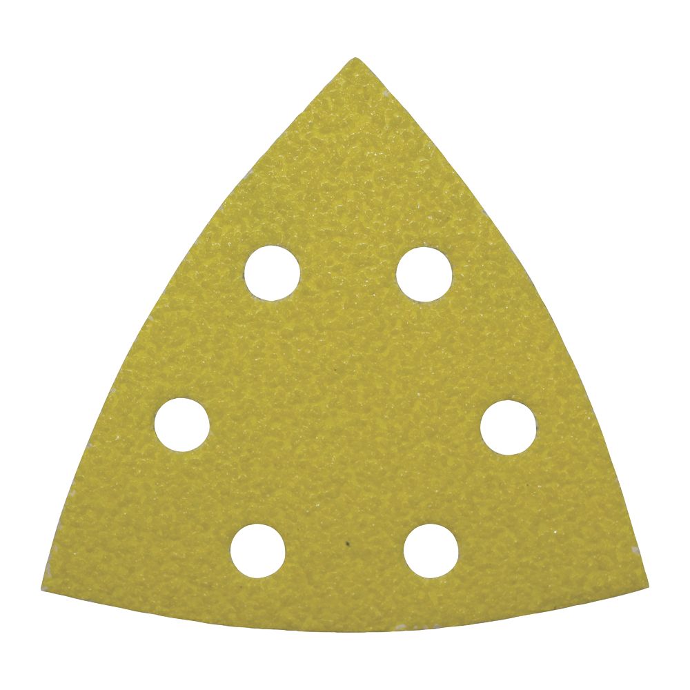 Image of Milwaukee Premium HP H&L 4932492277 Delta Sanding Sheets Punched 93mm x 93mm 80 Grit 10 Pack 