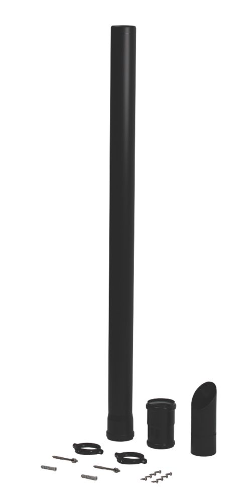 Image of Baxi Under Balcony / Eaves Flue Kit Black 1035mm 