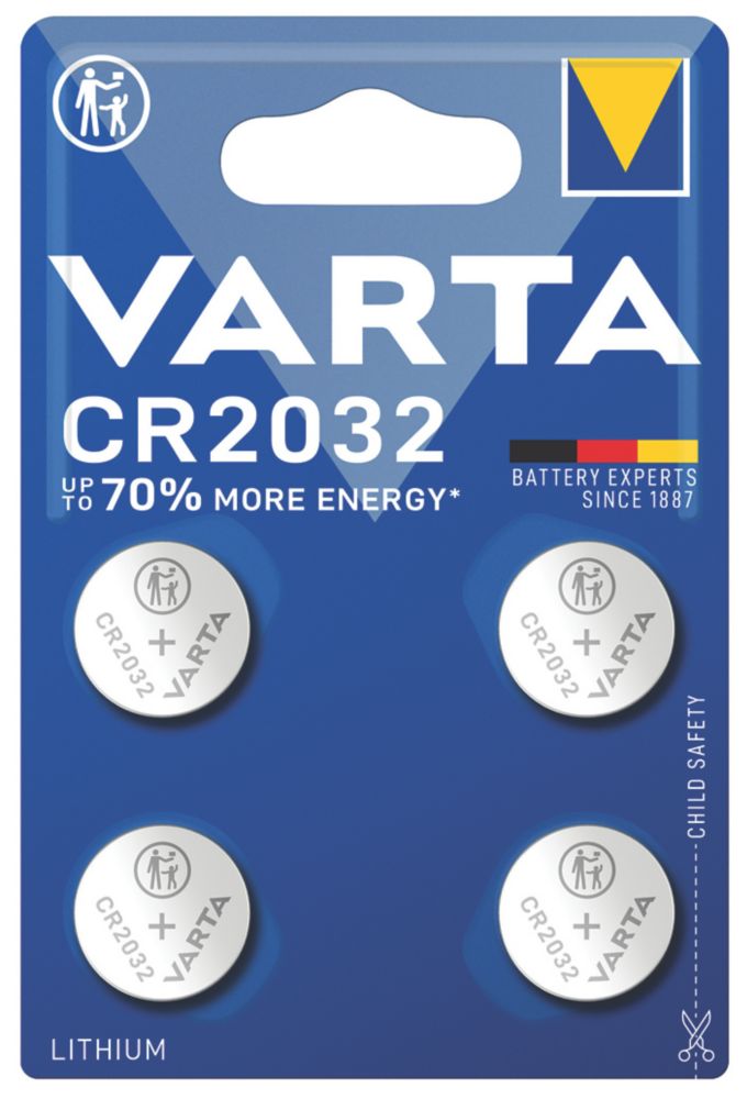 Image of Varta CR2032 Coin Cell Battery 4 Pack 