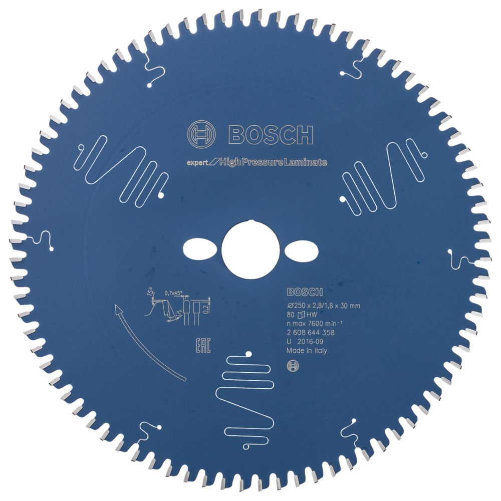 Image of Bosch Expert High Pressure Laminate Circular Saw Blade 250mm x 30mm 80T 