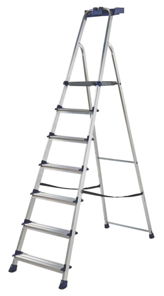 Image of Werner Aluminium 7-Treads Platform Stepladder 1.48m 