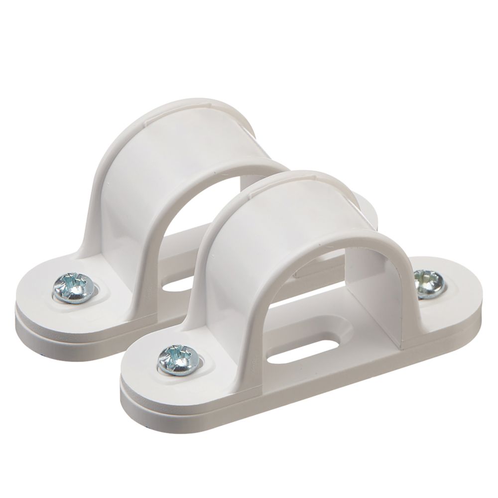 Image of Deta TTE uPVC Spacer Bar Saddles 25mm White 2 Pack 