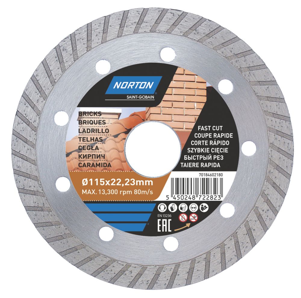 Image of Norton Multi-Material Diamond Cutting Disc 115mm x 22.23mm 