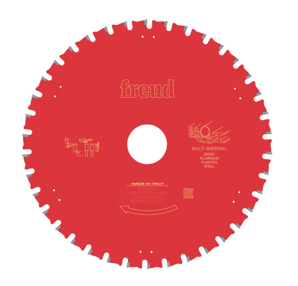 Image of Freud Multi-Material Circular Saw Blade 190mm x 30mm 38T 