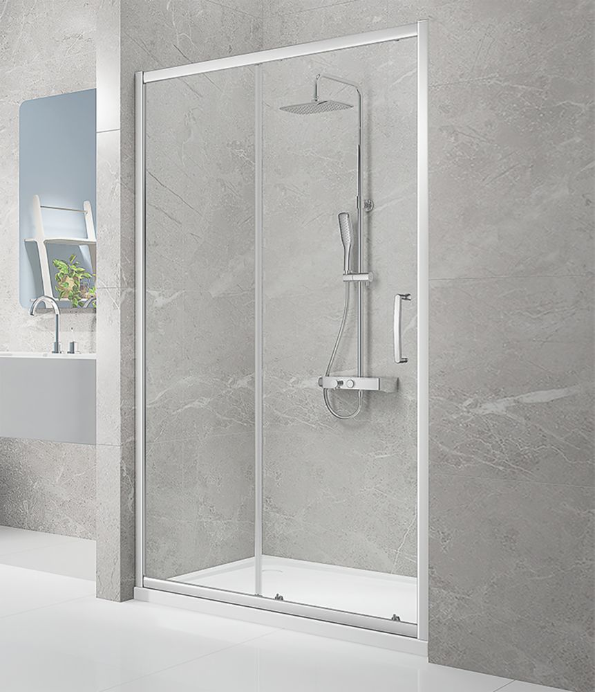 Image of Triton Neo Eight Framed Rectangular Sliding Shower Door Chrome 1200mm x 1900mm 