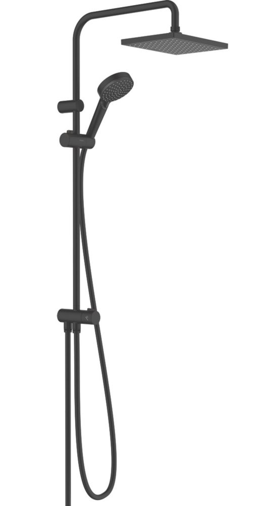 Image of Hansgrohe Vernis Shape 230 1Jet EcoSmart Reno Shower Set Modern Design Matt Black 